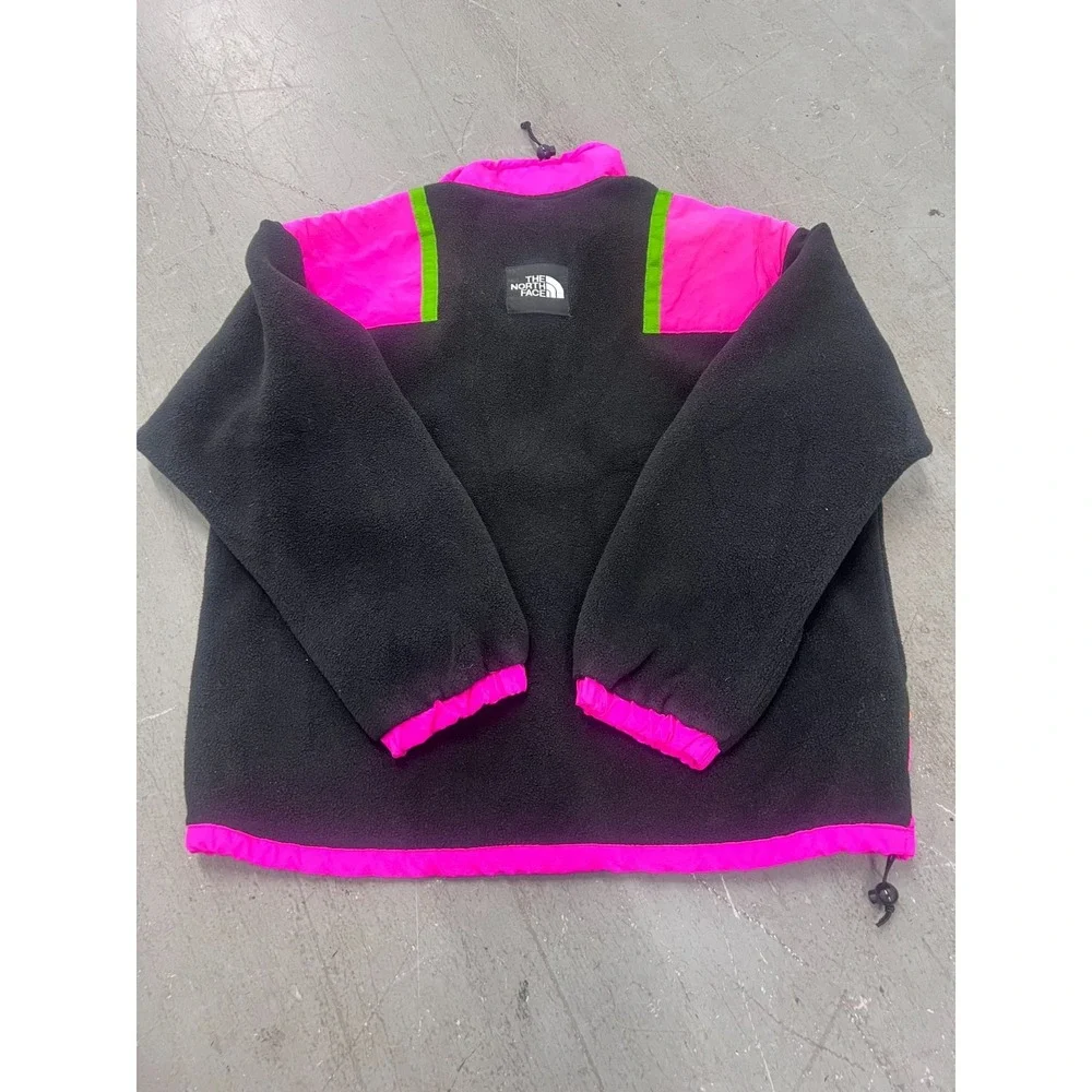 The North Face Jacket Mens Medium Pink Black Colorblock Fleece 1/2 Zip Gorpcore